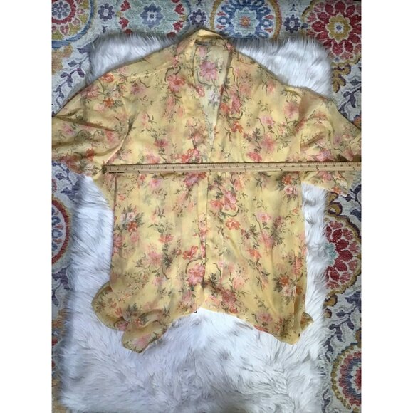 American Eagle Outfitters Kimono Blouse Women's Floral OS Sheer Swim Cover Up - Picture 2 of 6